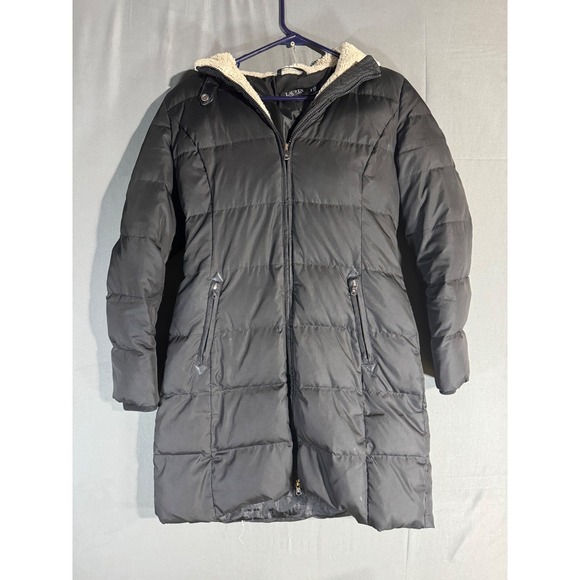 Lauren Ralph Lauren Jackets & Blazers - Lauren Ralph Lauren Black Puffer Coat Hooded Goose Down Sherpa Lined Size S
